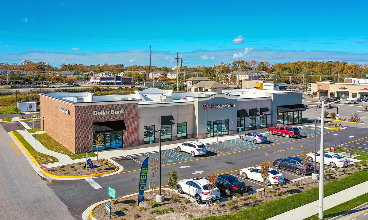 Greenbrier Square Building 300 Shopping Center Aerial Shot in Chesapeake, VA