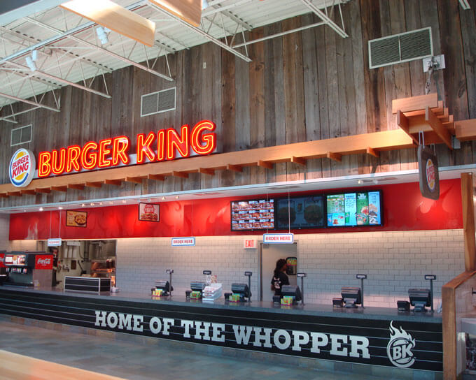Airport Burger King restaurant build out
