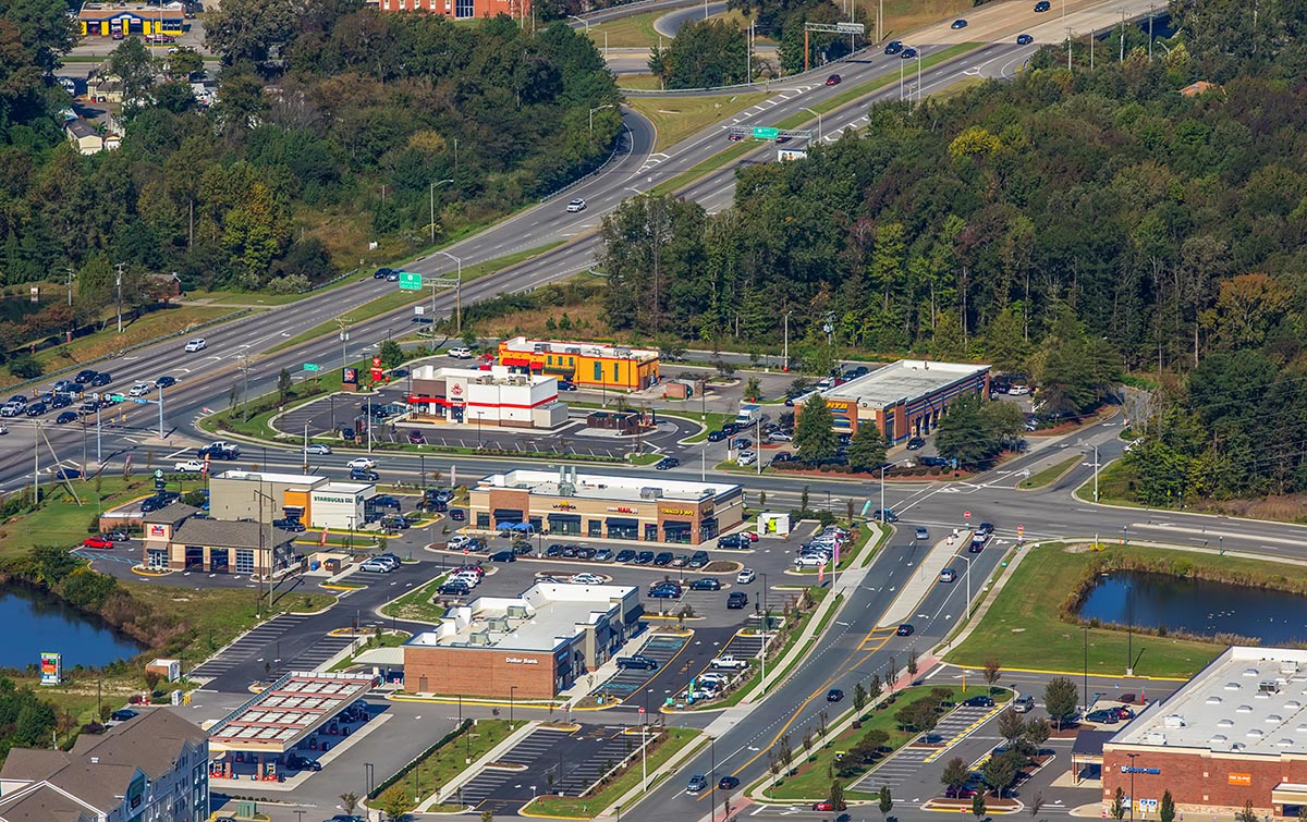 Greenbrier Square Building 300 Shopping Center Aerial Shot in Chesapeake, VA