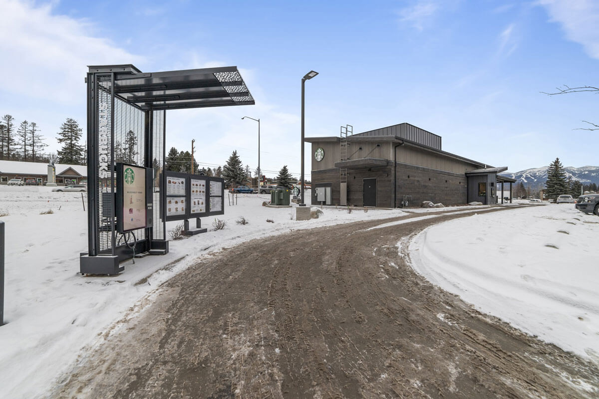 Starbucks store exterior built in Montana