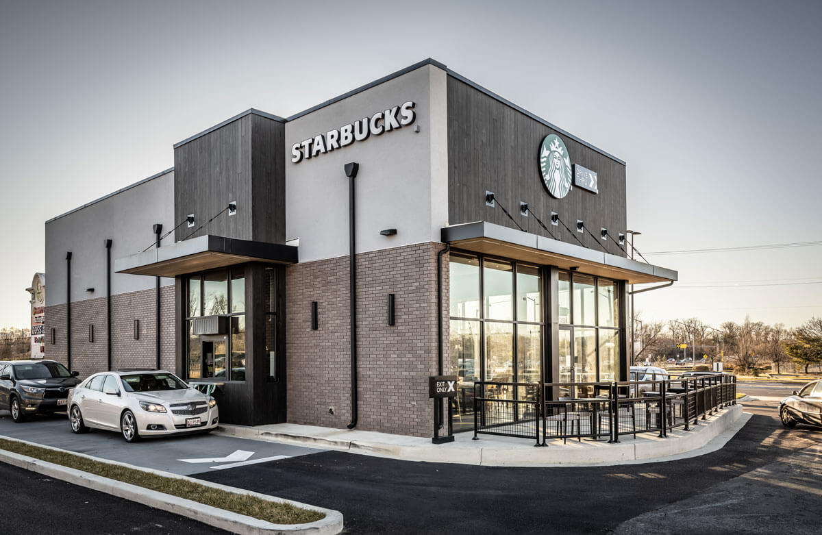Starbucks store exterior built in Montana
