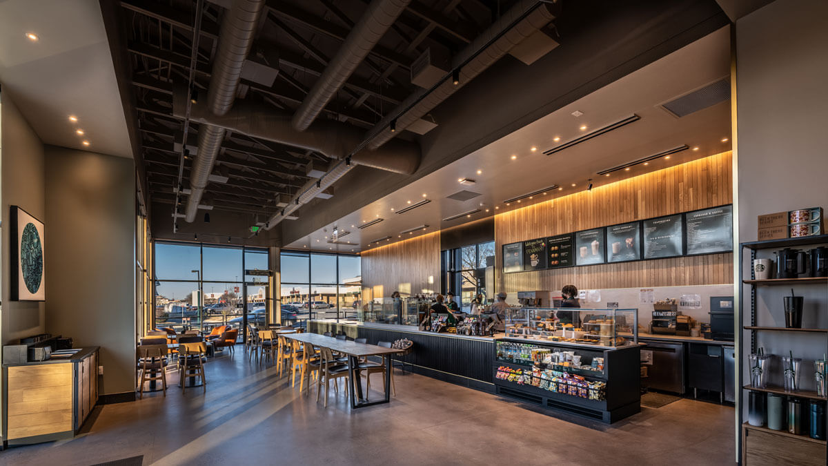 Starbucks store interior built in Montana