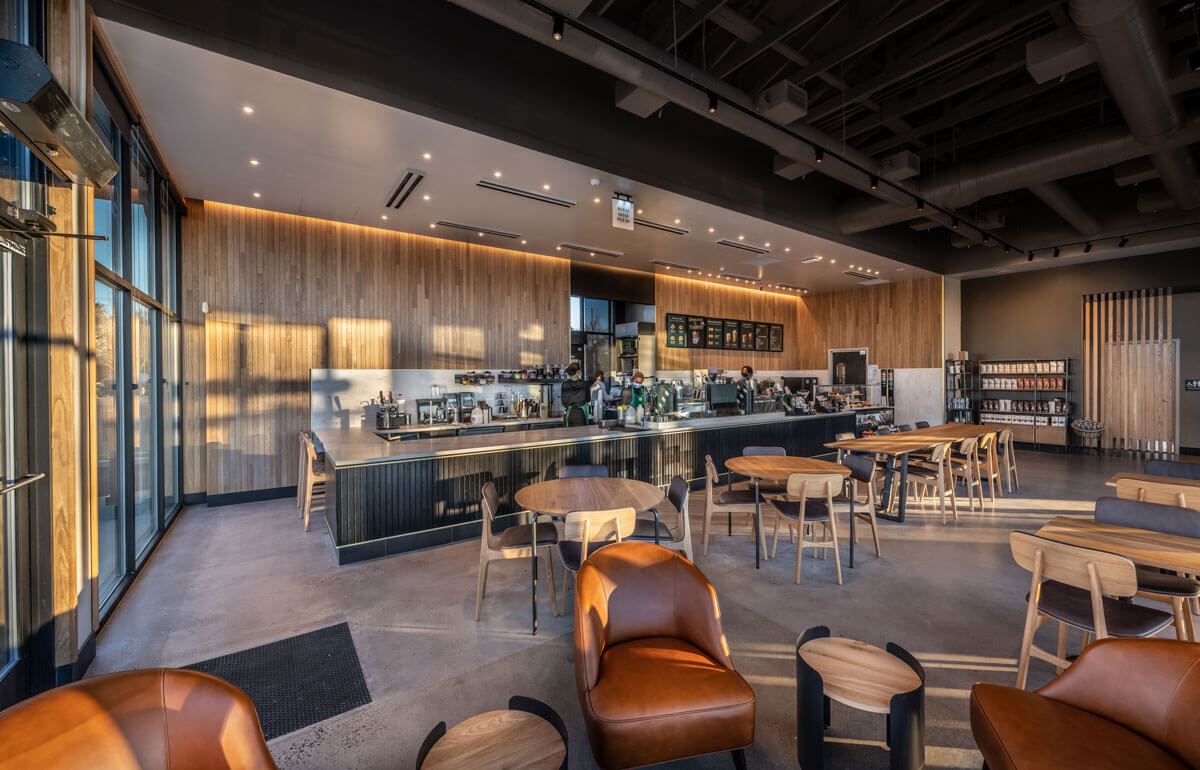 Starbucks store interior built in Montana
